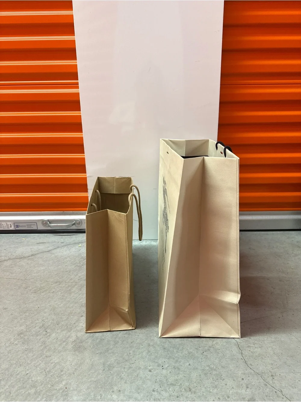 Burberry Brown Paper Shopping Bags with Black Cord Handles